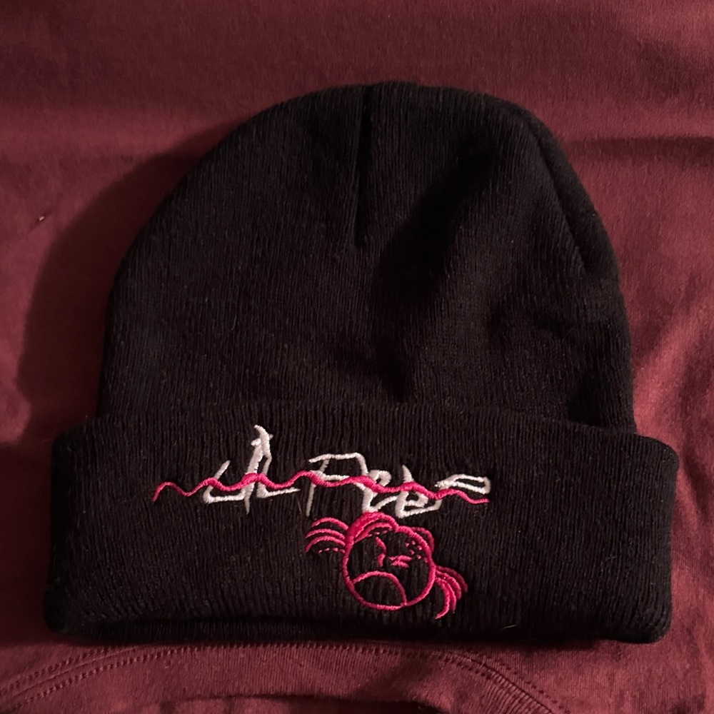 Lil Peep Black Beanie with Embroidered Design